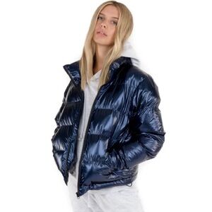 Kuwalla Tee Womens Metallic Puffer in Navy